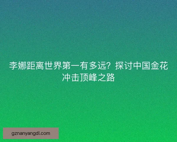 李娜距离世界第一有多远?探讨中国金花冲击顶峰之路 李娜距离世界第一有多远?探讨中国金花冲击顶峰之路